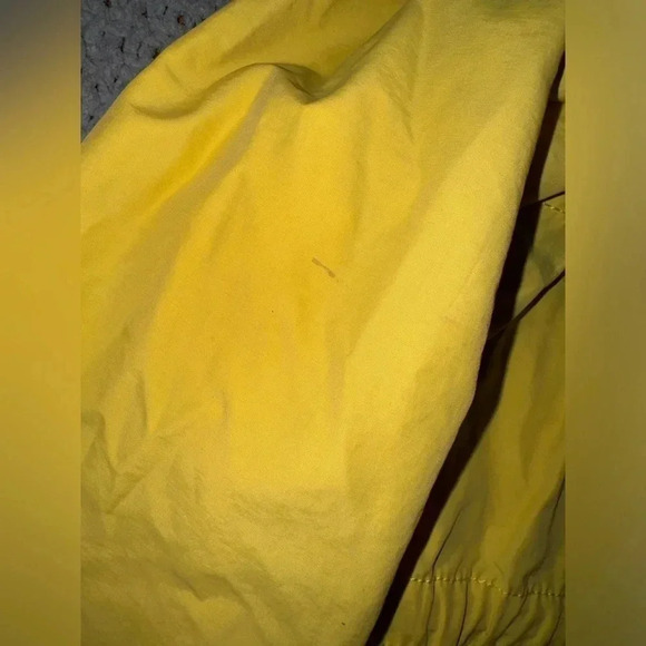 Eileen Fisher Jacket Medium Womens Yellow Anorak Rain Coat Full Zip High Collar - Picture 6 of 12